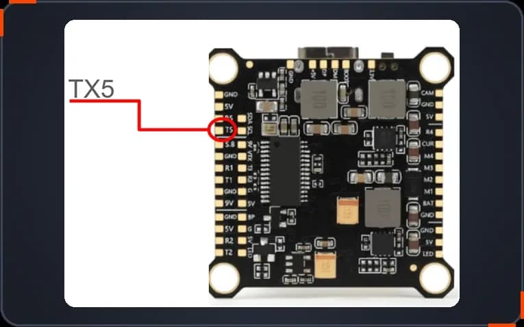 Шаг 2.1: свободный порт UART на полётном контроллере